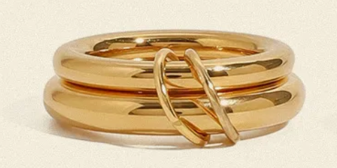 ANILLO DOBLE DORADO